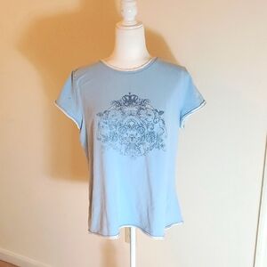 Suo Maternity Blue Graphic Women’s Top